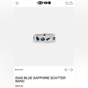 Raw Blue Sapphire Scatter Band - Mens Jewelry